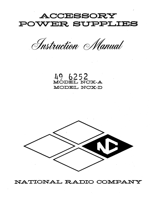 Audio TO Clearcom-NATIONAL_NCX-A_and_NCX-D Service Manual