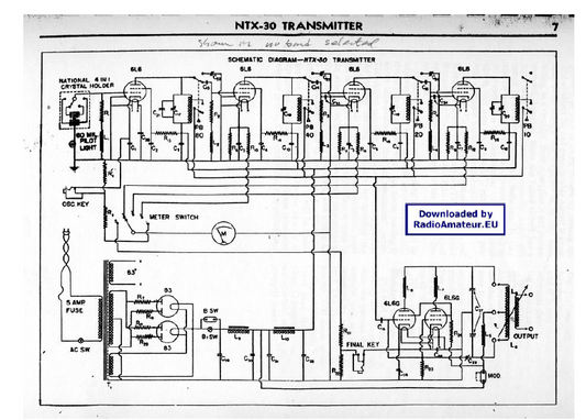 Audio TO Clearcom-NATIONAL_NTX-30_sch Service Manual
