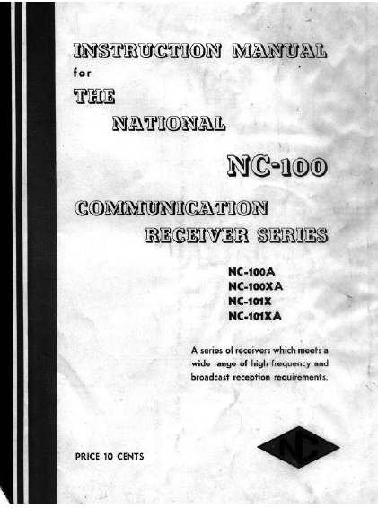 Audio TO Clearcom-NATIONAL_nc100,101X_RECEIVER Service Manual