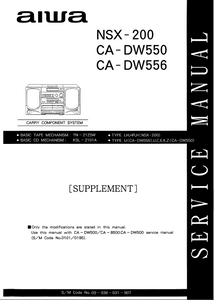 AIWA NSX-200 Supplement Carry Component System Schematics