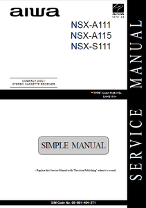 AIWA NSX-A111 Simple CD Stereo Cassette Receiver Service Manual