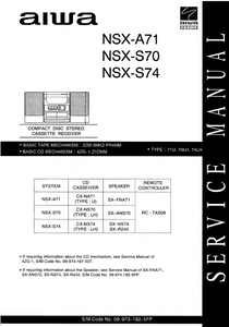AIWA NSX-A71 CD Stereo Cassette Receiver Service Manual