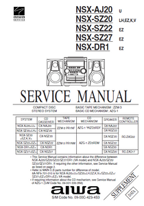 AIWA NSX-AJ20U Supplement CD Stereo System Receiver Service Manual
