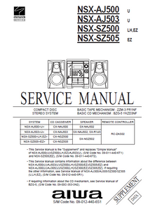 AIWA NSX AJ500 Supplement CD Stereo System Service Manual
