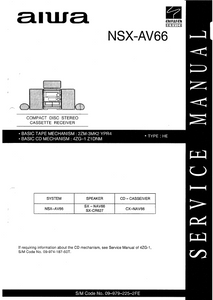 AIWA NSX-AV66 CD Stereo Cassette Receiver Service Manual