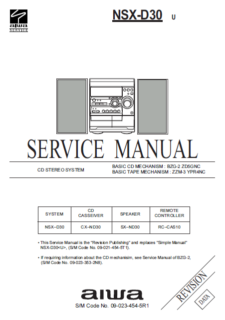 AIWA NSX-D30U Service Manual