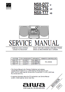 AIWA NSX-D77,-T76, -T77, CX-ND77, CX-NT76 Service Manual