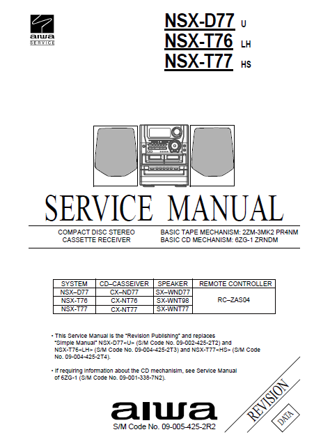 AIWA NSX-D77_nt76_nsx_d77u_t76lh_77hs Service Manual