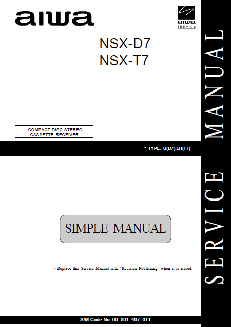 AIWA NSX-D7 NSX-T7 Service Manual