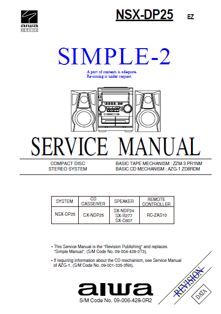 AIWA NSX-DP25 Service Manual
