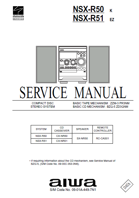 AIWA NSX-R50 R51 Service Manual