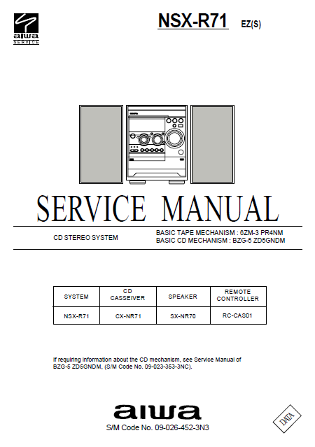 AIWA NSX-R71 Service Manual