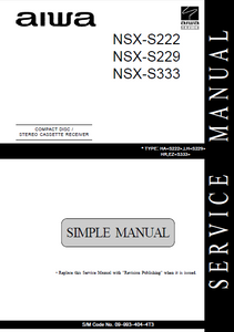 AIWA NSX-S222+NSX-S229+NSX-S333 Service Manual