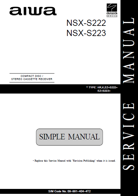 AIWA NSX-S222 S223 Service Manual