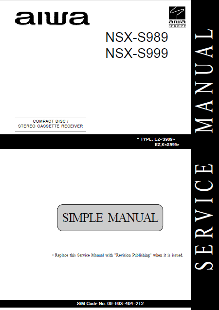 AIWA NSX-S989_ 999 Service Manual
