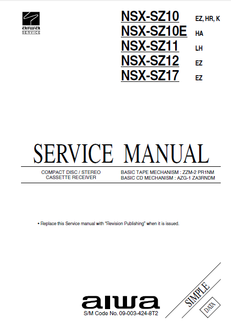 AIWA NSX-SZ10 -SZ11 -SZ12 -SZ17 Service Manual