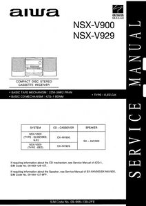 AIWA NSX-V900 Compact Disc Stereo Cassette Receiver Service Manual