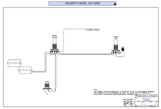 FENDER Squier P-Bass 031-0400 Schematic