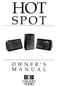 GALAXY AUDIO Hot Spot Owner's Manual