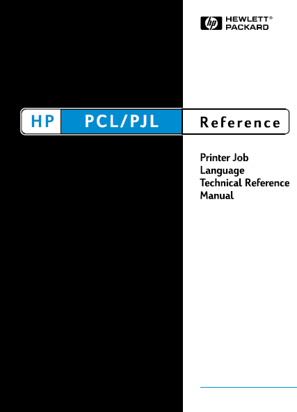Hewlett Packard PCL-PJL Printer Job Language Technical Reference Service Manual
