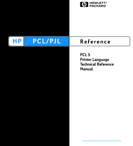 Hewlett Packard LaserJet PCL 5 Printer Language Technical Reference Service Manual