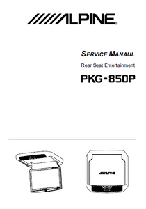 ALPINE PKG-850P Rear Seat Entertainment Service Manual