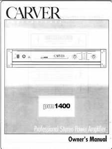 CARVER PM1400 Stereo Amplifier Owner's Manual