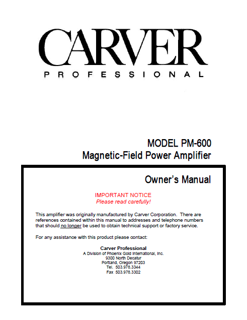 Audio TO Clearcom-PM-600 SCH Service Manual