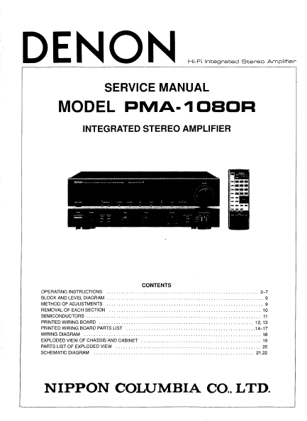 DENON-PMA-1080R_DE_[ET] Service Manual