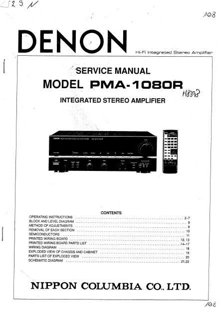 DENON-PMA-1080 R Service Manual