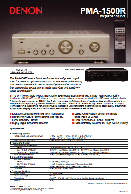 DENON-PMA-1500R Service Manual – Electronic Service Manuals