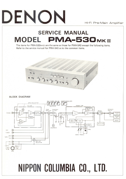DENON-PMA-530 MKII Service Manual