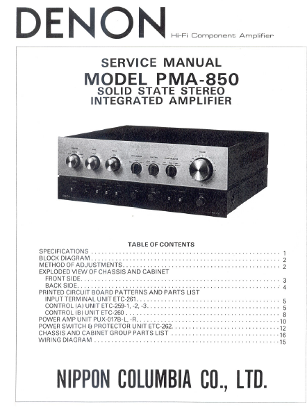 DENON-PMA-850 Service Manual