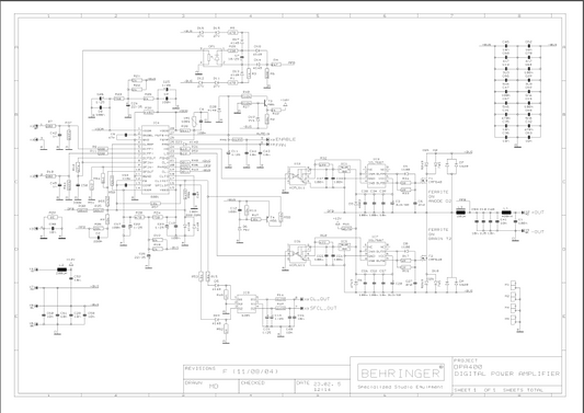 BEHRINGER DPA400 Digital Power Amplifier Schematics