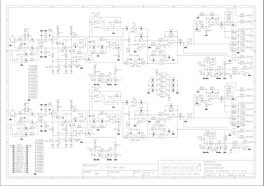 BEHRINGER PMH5000C rev C Schematics