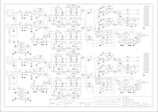 BEHRINGER PMH5000M rev E Schematics
