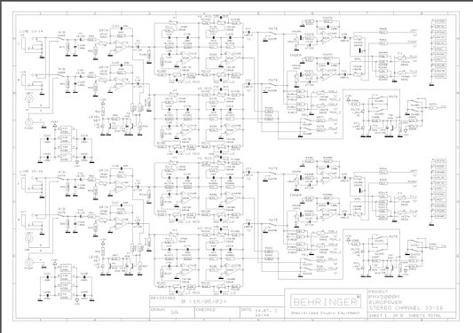 BEHRINGER PMX5000M Europower rev B Schematics