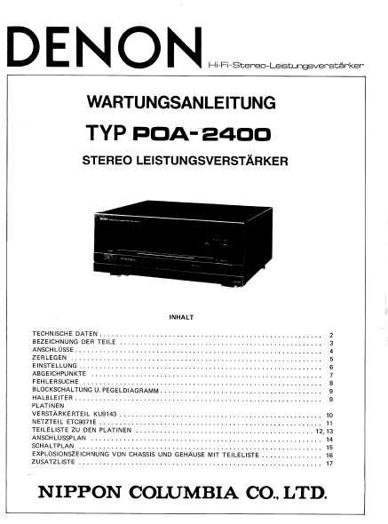 DENON-POA-2400 Service Manual