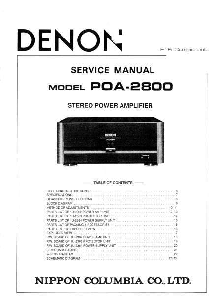 DENON-POA-2800 Service Manual
