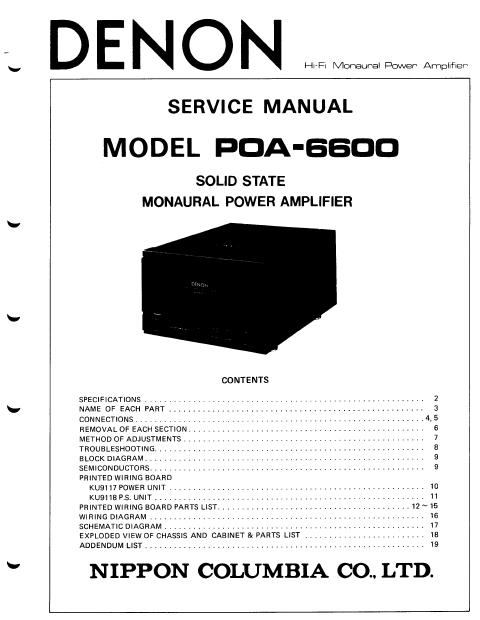 DENON-POA-6600 - Service Manual