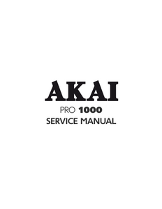 AKAI PRO-1000 Technical Data Service Manual