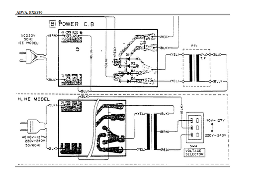 AIWA PX-E850 Power Suply Schematic