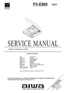 AIWA PX-E860 EZ Revision Stereo Turntable Operation Manual