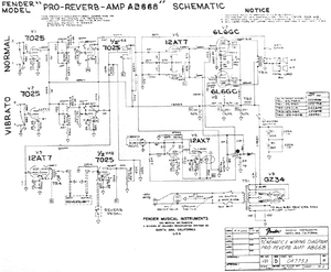 FENDER Pro Reverb AB668 Schematic