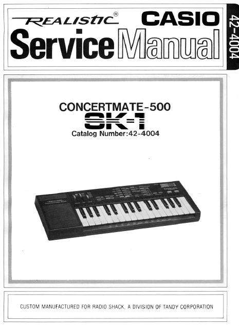 Audio TO Clearcom-REALISTIC sk1 concertmate Service Manual