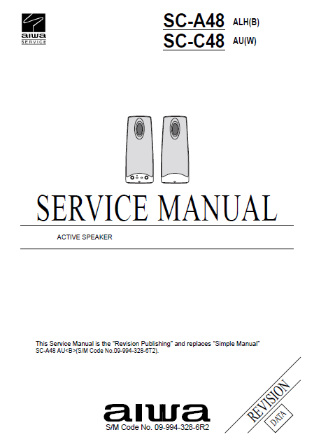 AIWA SC-A48 Active Speaker Revision Service Manual