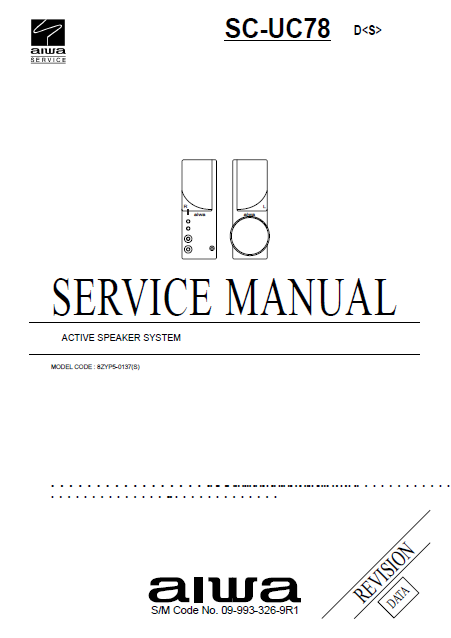 AIWA SC-UC78 D Active Speaker Revision Service Manual