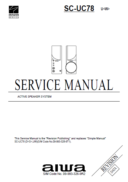 AIWA SC-UC78 U Active Speaker Revision Service Manual