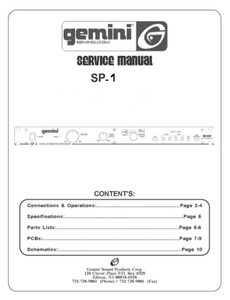 GEMINI Model SP-1 Service Manual