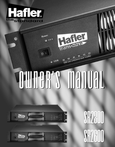 HAFLER SR2300-SR2600 Owner's Manual